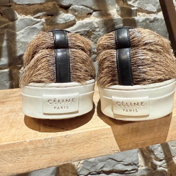 Céline 2015 Brown Goat Hair Fur Slip-on Sneakers - Picture 5 of 11